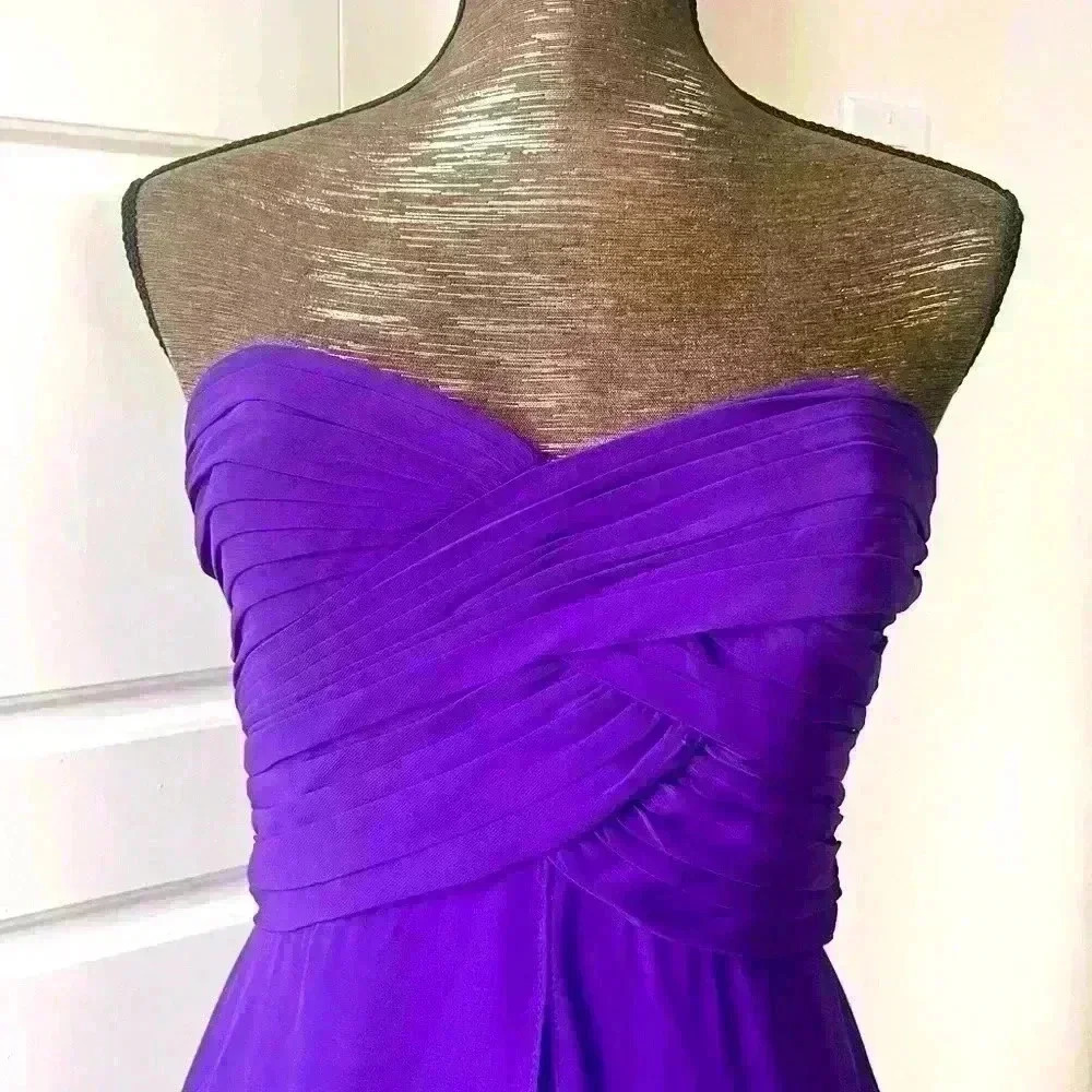 DAVID’S BRIDAL BLUE VIOLET GOWN SIZE 4 SWEETHEART NECKLINE STYLE 768803
